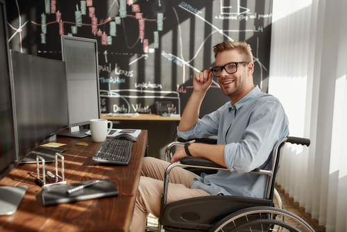 man on a wheelchair