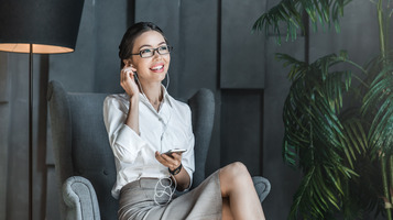 businesswoman sitting on a chair