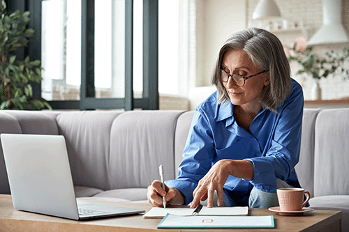 a businesswoman working in outplacement