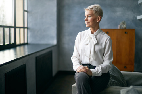 businesswoman sitting on a chair