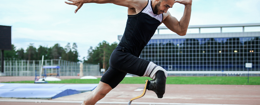 Picture of disabled athlete running on the track