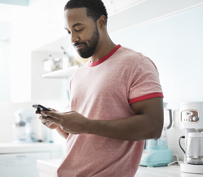 man using the phone