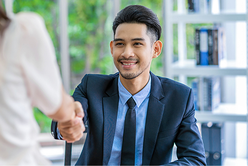 man shaking hand