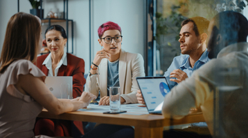 Team meeting in an office