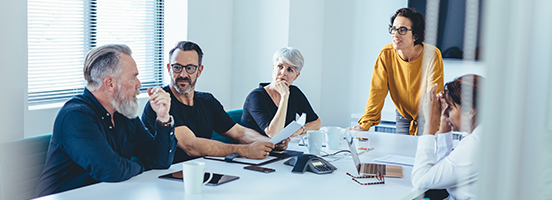 A team meeting in an office
