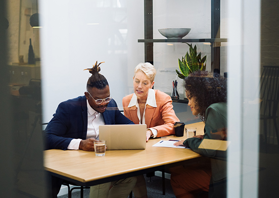 Team meeting in an office