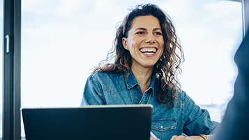 A businesswoman smiling