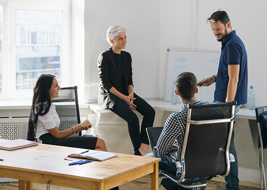 Team meeting in an office